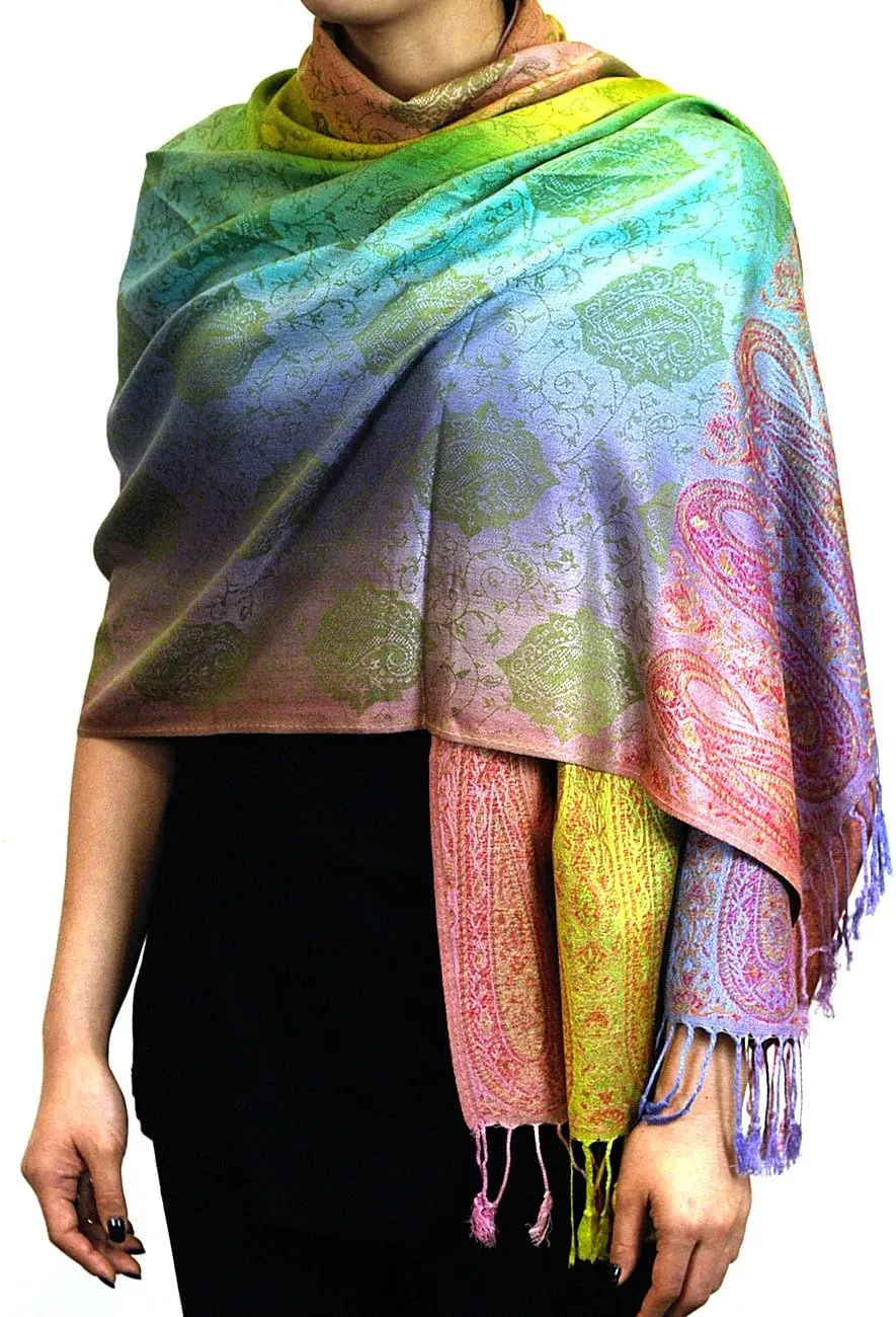 NYFASHION101 Elegant Colorful Paisley Soft Pashmina Scarf Shawl Wrap NBH1401Y