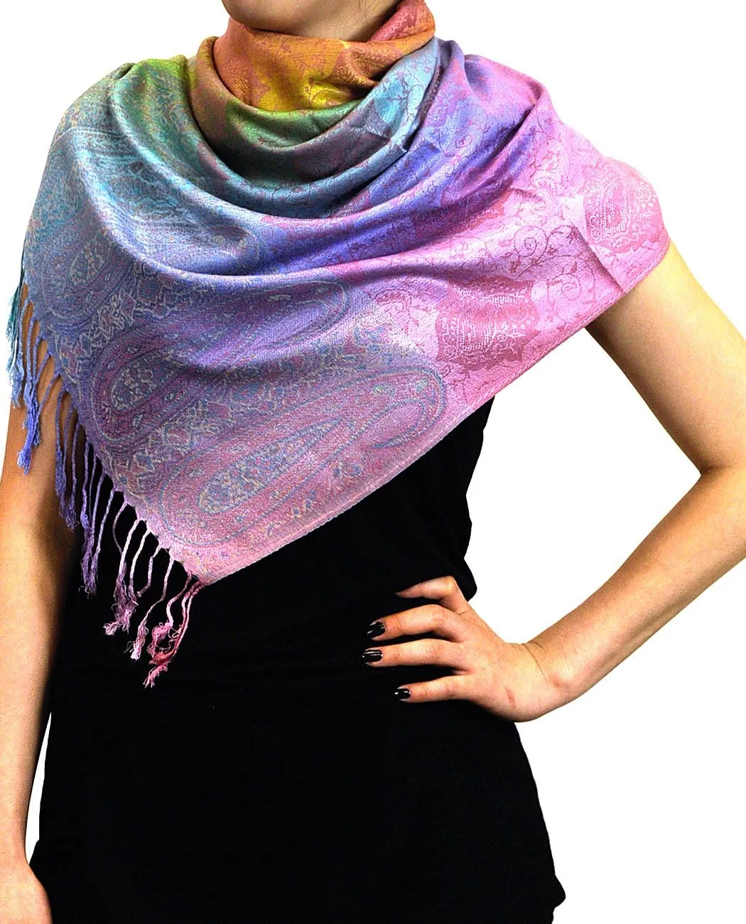 NYFASHION101 Elegant Colorful Paisley Soft Pashmina Scarf Shawl Wrap NBH1401Y