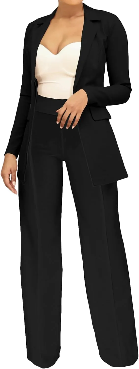 PINSV Women's High Waisted Stretchy Bootcut Pull On Dress Pants Casual Work Pants