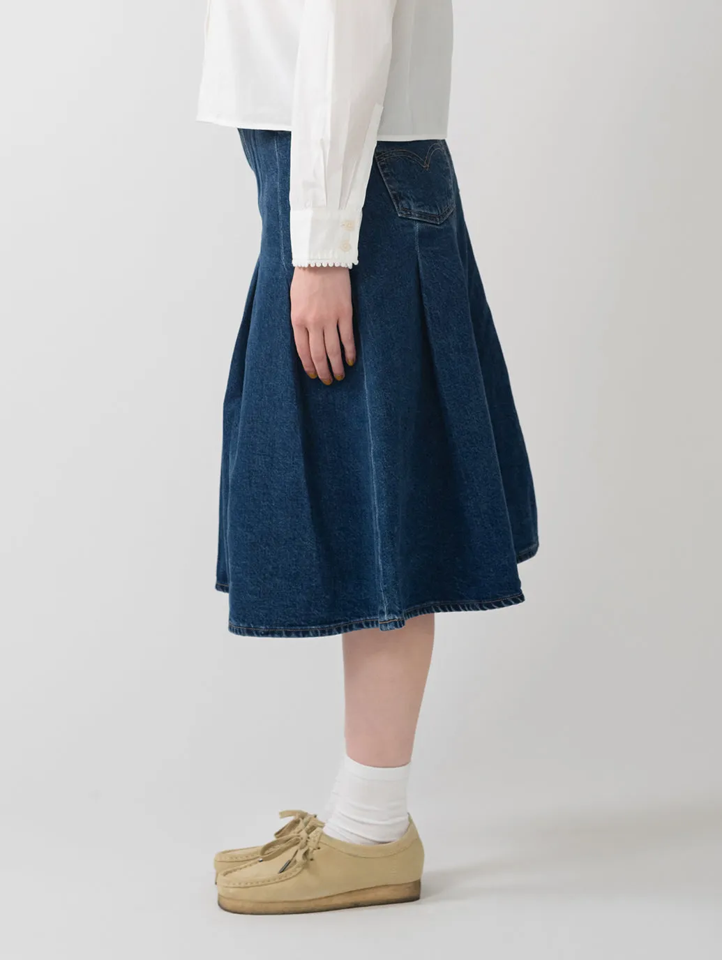 PLEATED ミニスカート ダークインディゴ 