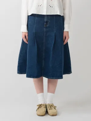 PLEATED ミニスカート ダークインディゴ 