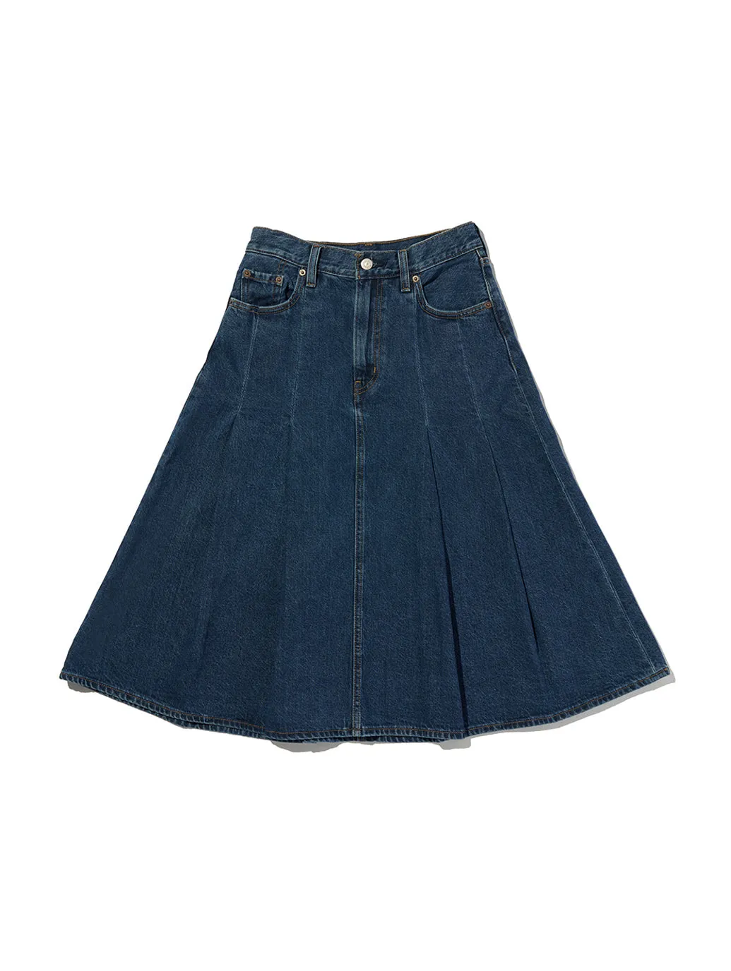 PLEATED ミニスカート ダークインディゴ 