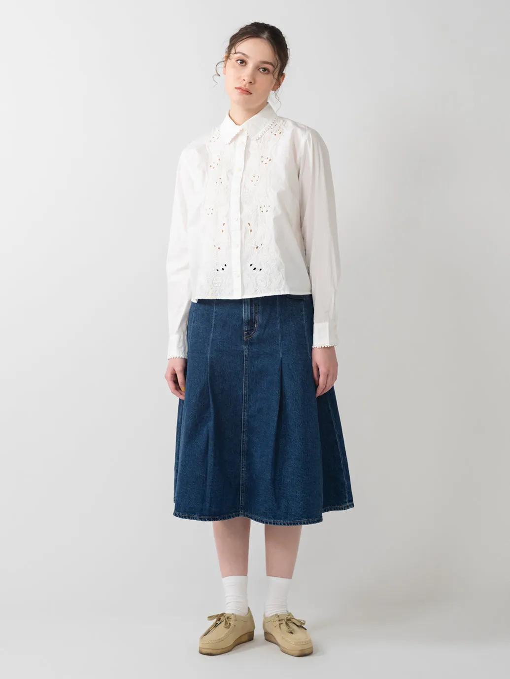 PLEATED ミニスカート ダークインディゴ 