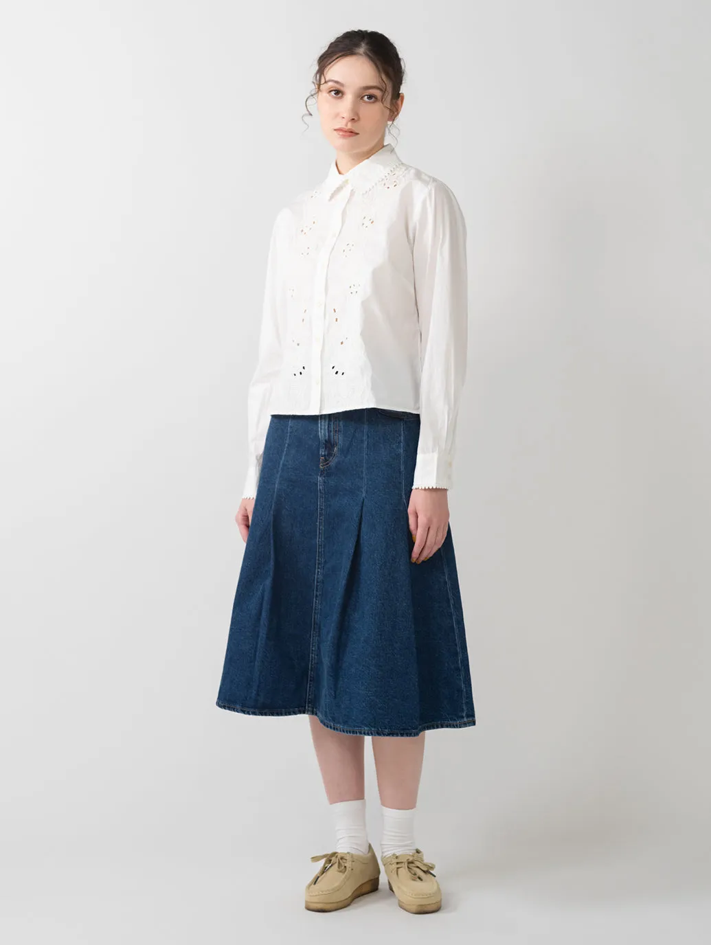PLEATED ミニスカート ダークインディゴ 