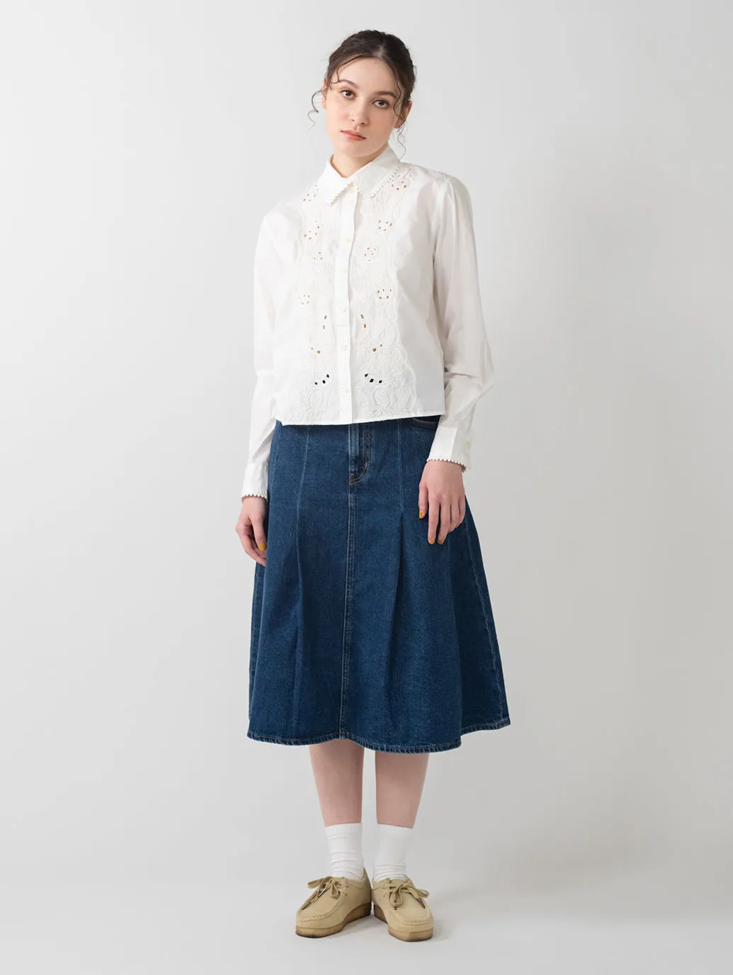 PLEATED ミニスカート ダークインディゴ 