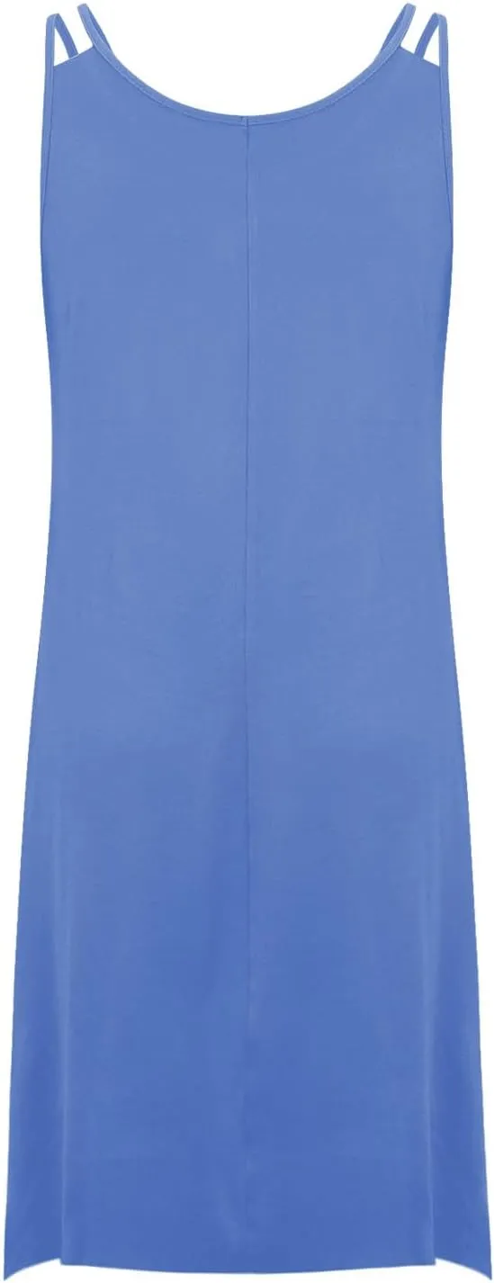 Plus Size Summer Cami Dresses Women Double Strap Flowy A Line Irregular Beach Midi Sundress Loose Casual Tunic Dress