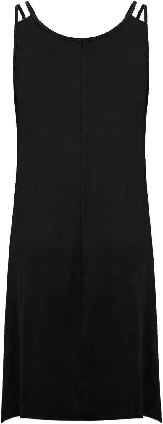 Plus Size Summer Cami Dresses Women Double Strap Flowy A Line Irregular Beach Midi Sundress Loose Casual Tunic Dress