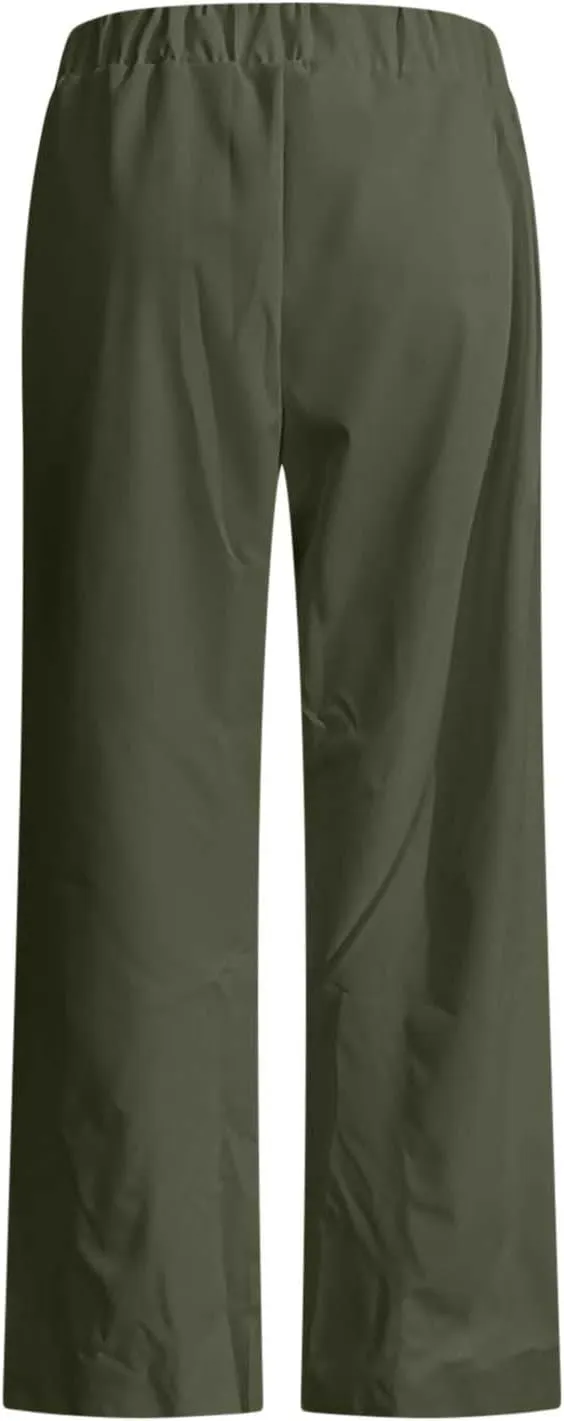 Plus Size Womens Palazzo Pants Wide Leg High Waist Elastic Button Pleated Business Work Lounge Trousers with Pockets