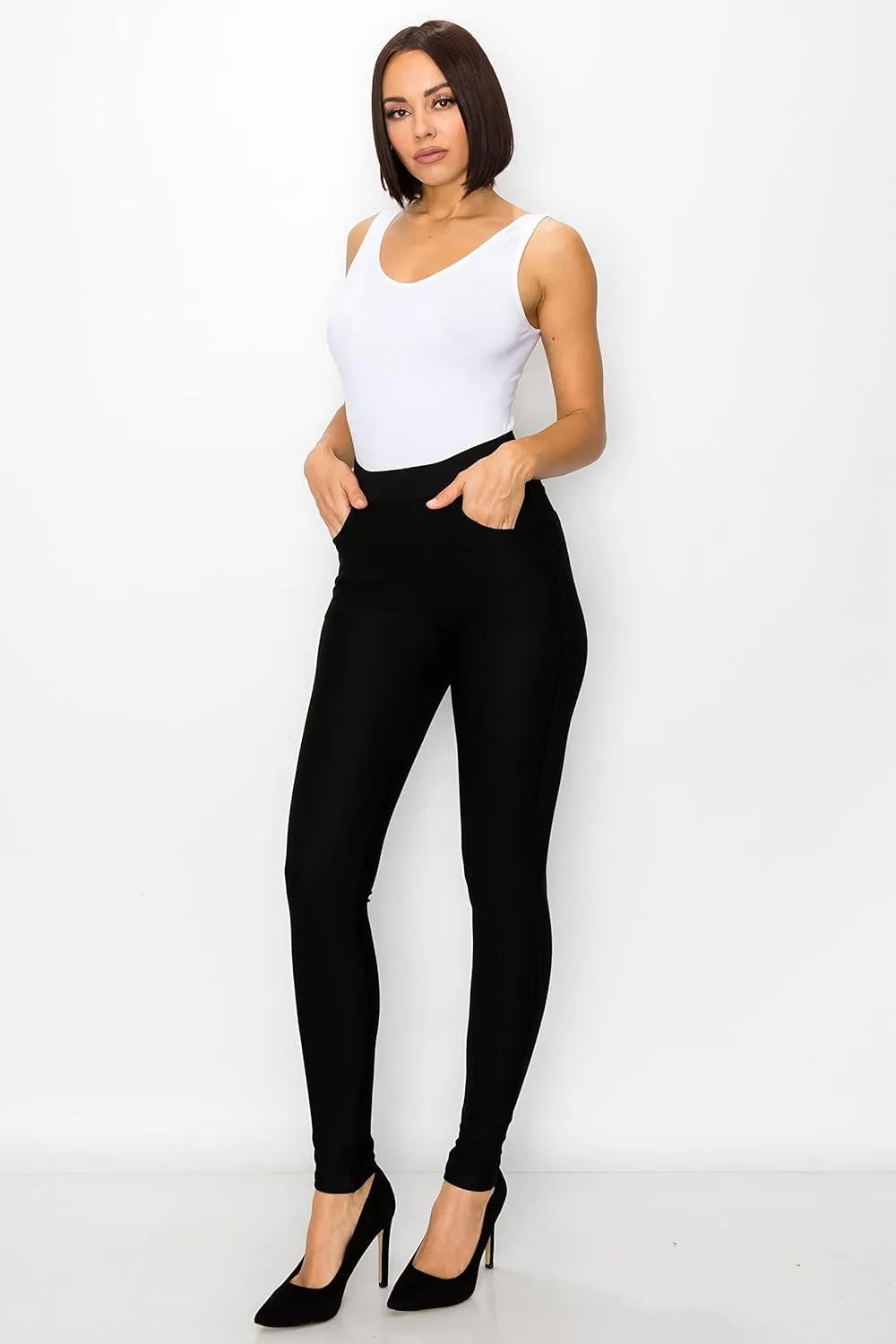 Prolific Health Women's Pull-On Ponte Pants  High Waist Slim or Flared Trousers with Tummy Control for Work or Casual Wear
