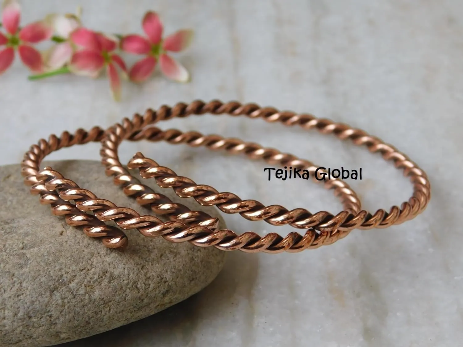 Pure copper twisted tensor set Of-2 bangle, Cooper Bracelet, adjustable Copper Bangle, Wife Gift For Her, Twisted, Antiqued, Copper Jewelry, Artisan Mens Womens,