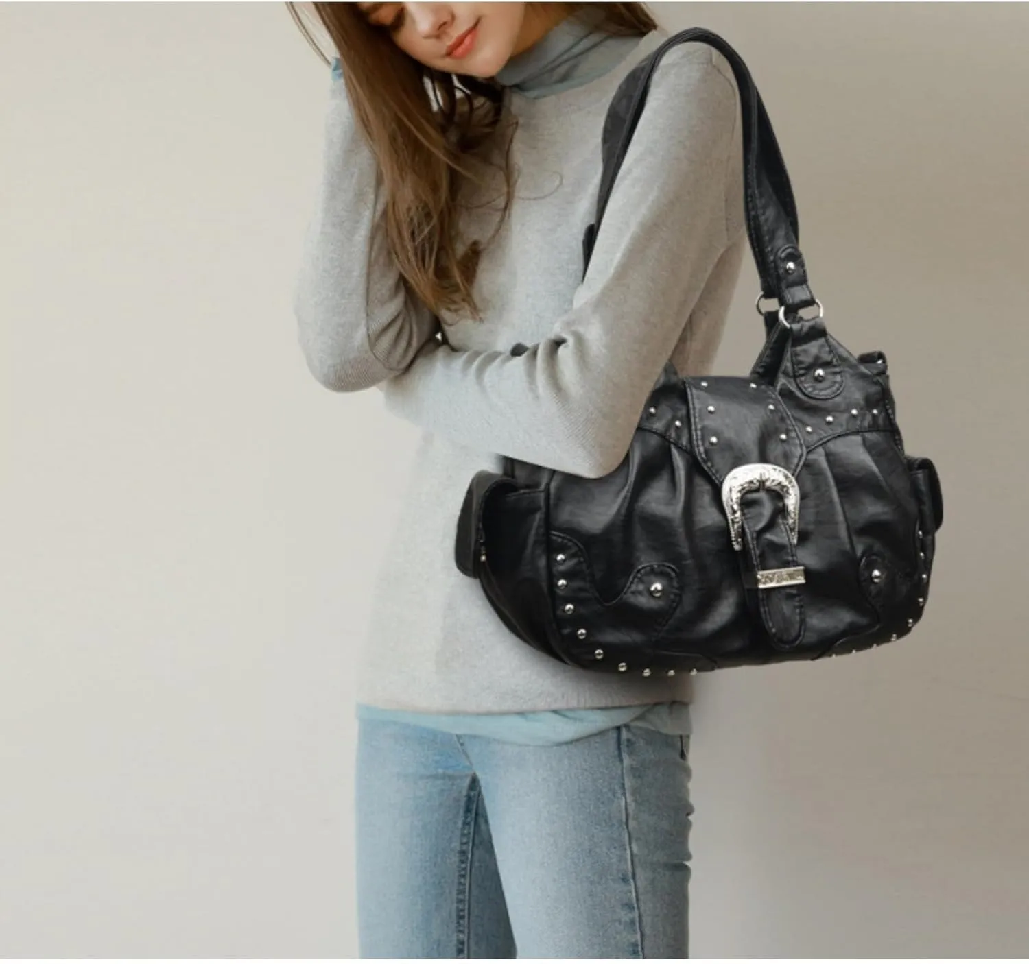Purses for Women Large Hobo Bags Soft PU Leather Shoulder Bag Satchel Tote Top Handle Handbags