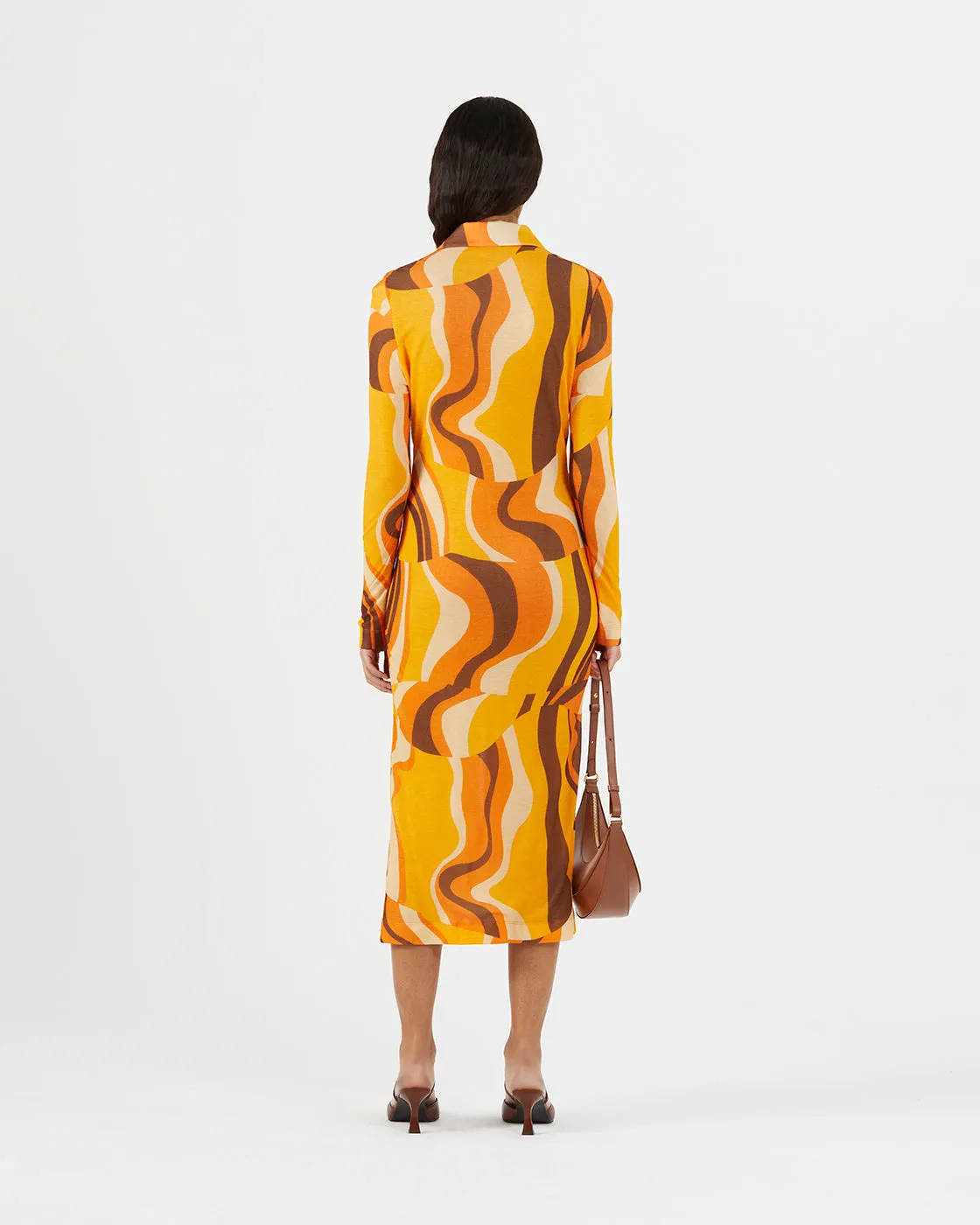Sana Dress Tencel Print Orange