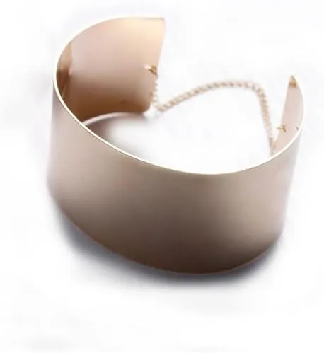Sexy Sparkles Women Wide Cuff Bangles Bracelet Gold Tone16.2cm(6 3/8) long