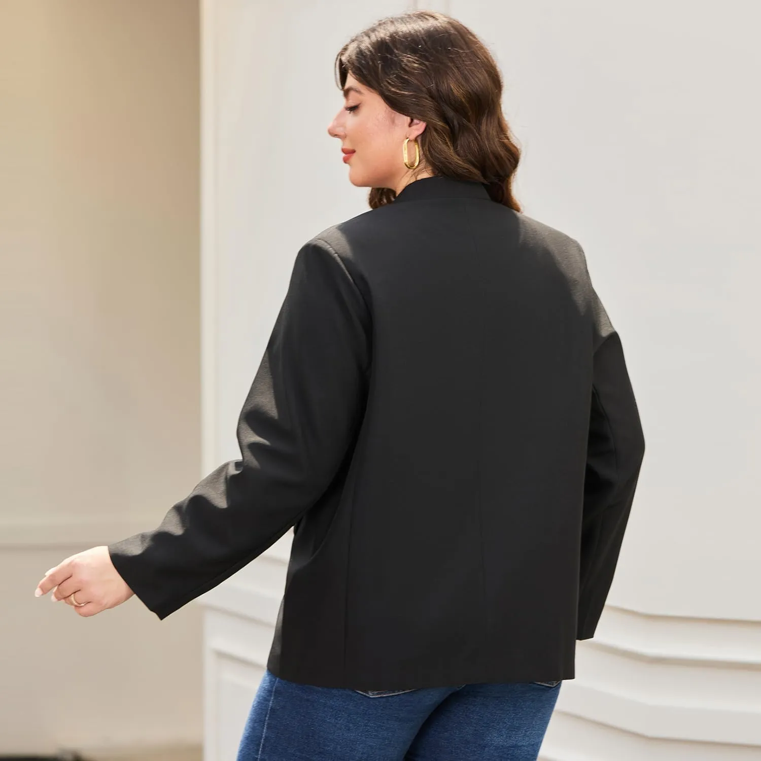 Single Button Oversized Blazer for Women Plus Size Boyfriend Blazers Casual and Stylish Plus Size
