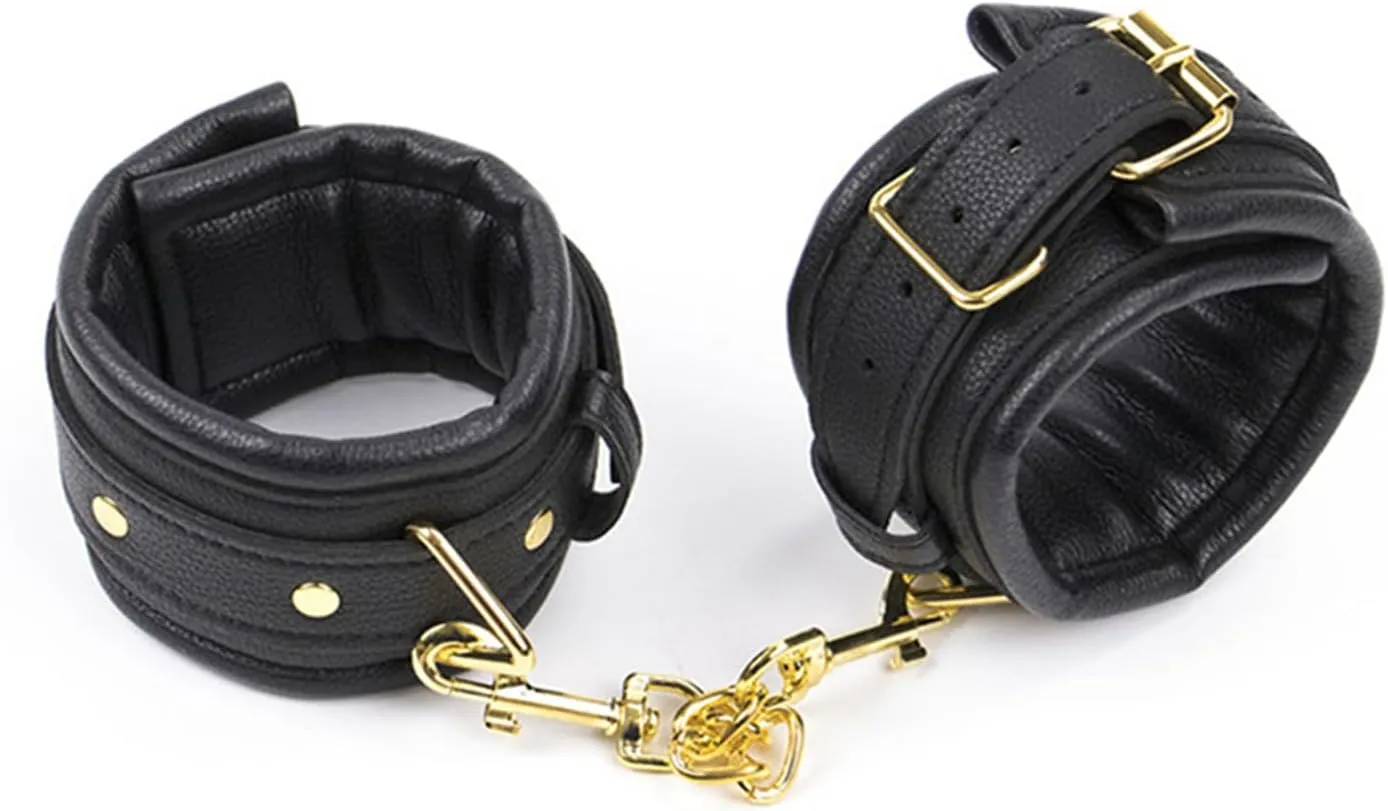 Soft Spong Padded Leather Bangles, Adjustable Ankle Bracelet with Chain Hook, Pin Buckle Bracelets Kits  Your Ultimate Cosplay Cuffs & Fashion Accessory