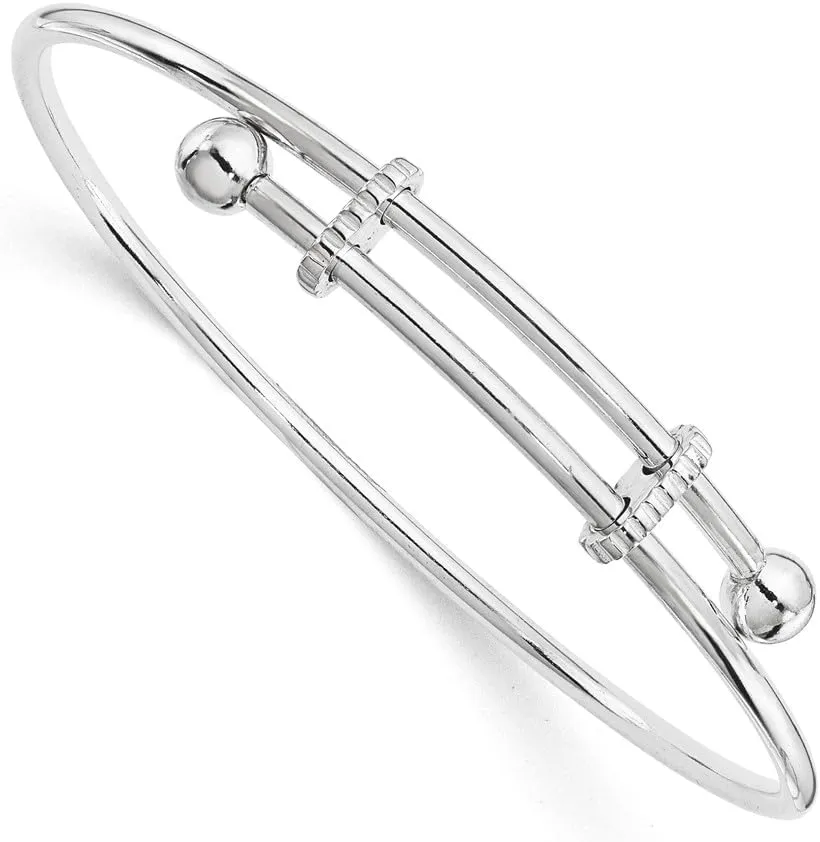 Solid 925 Sterling Silver Adjustable Bangle Cuff Bracelet