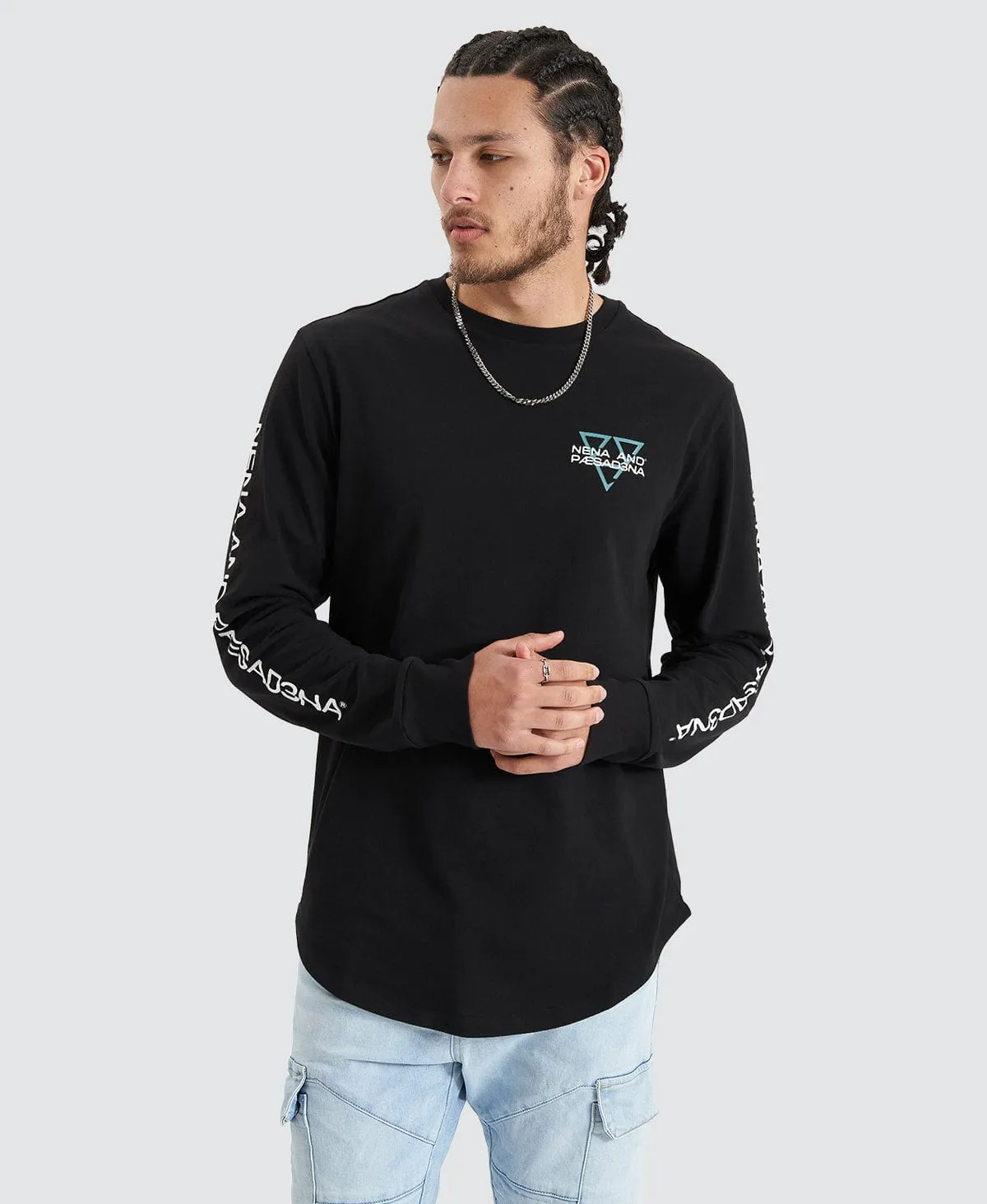 Squared Heavy Cape Back LS Tee Jet Black