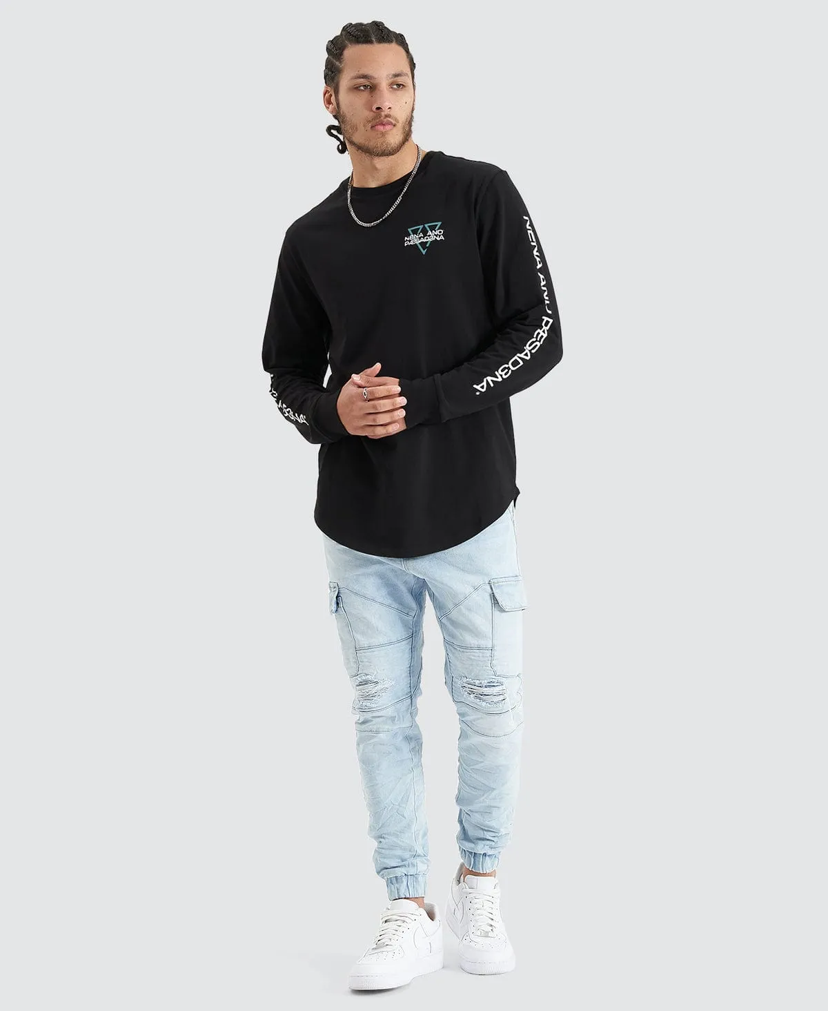 Squared Heavy Cape Back LS Tee Jet Black