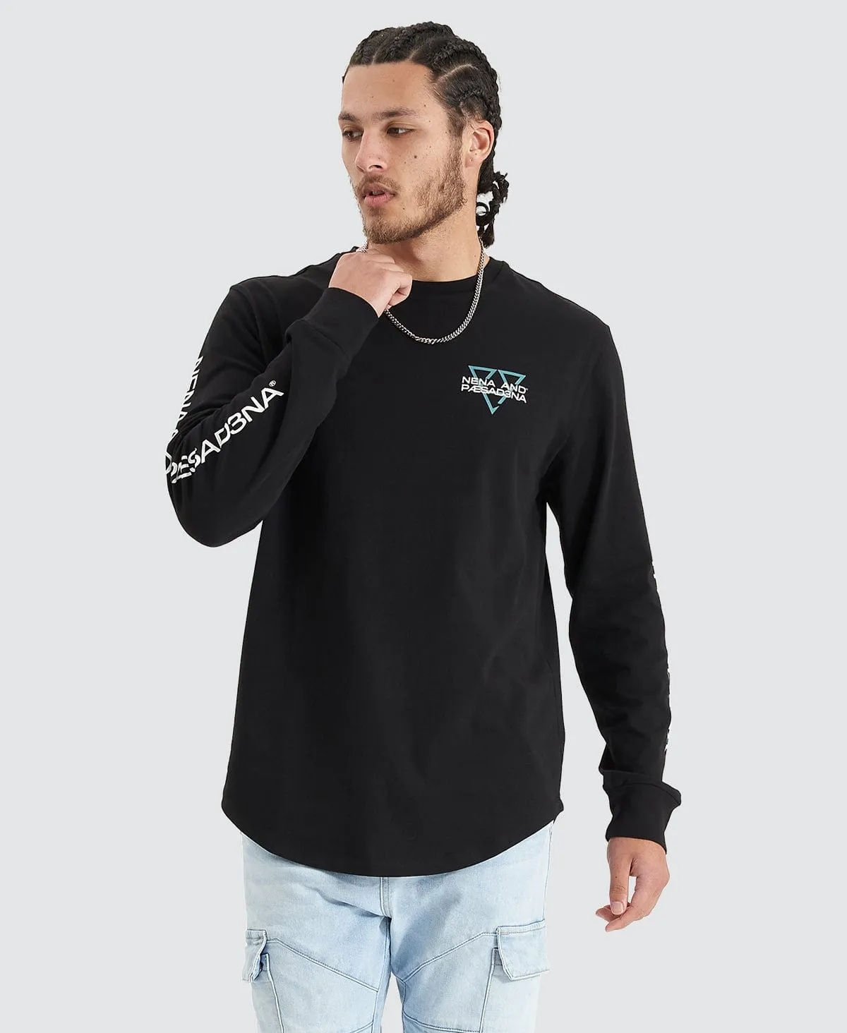 Squared Heavy Cape Back LS Tee Jet Black