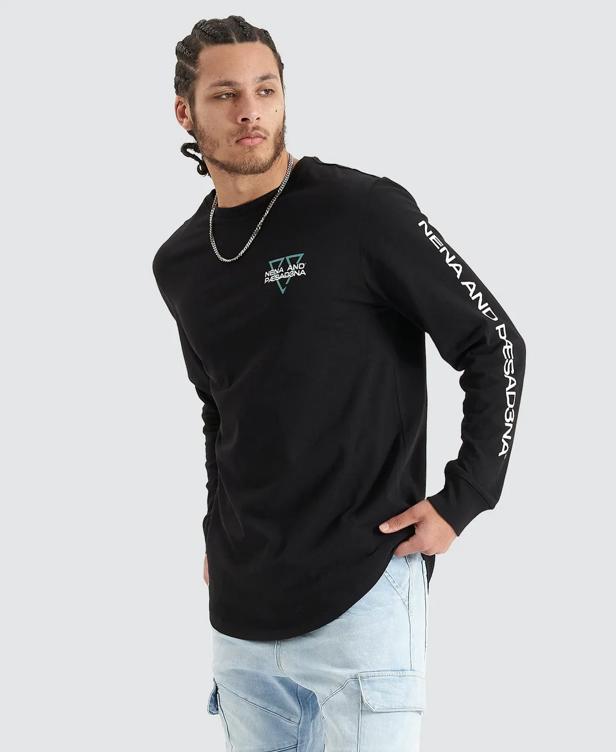 Squared Heavy Cape Back LS Tee Jet Black