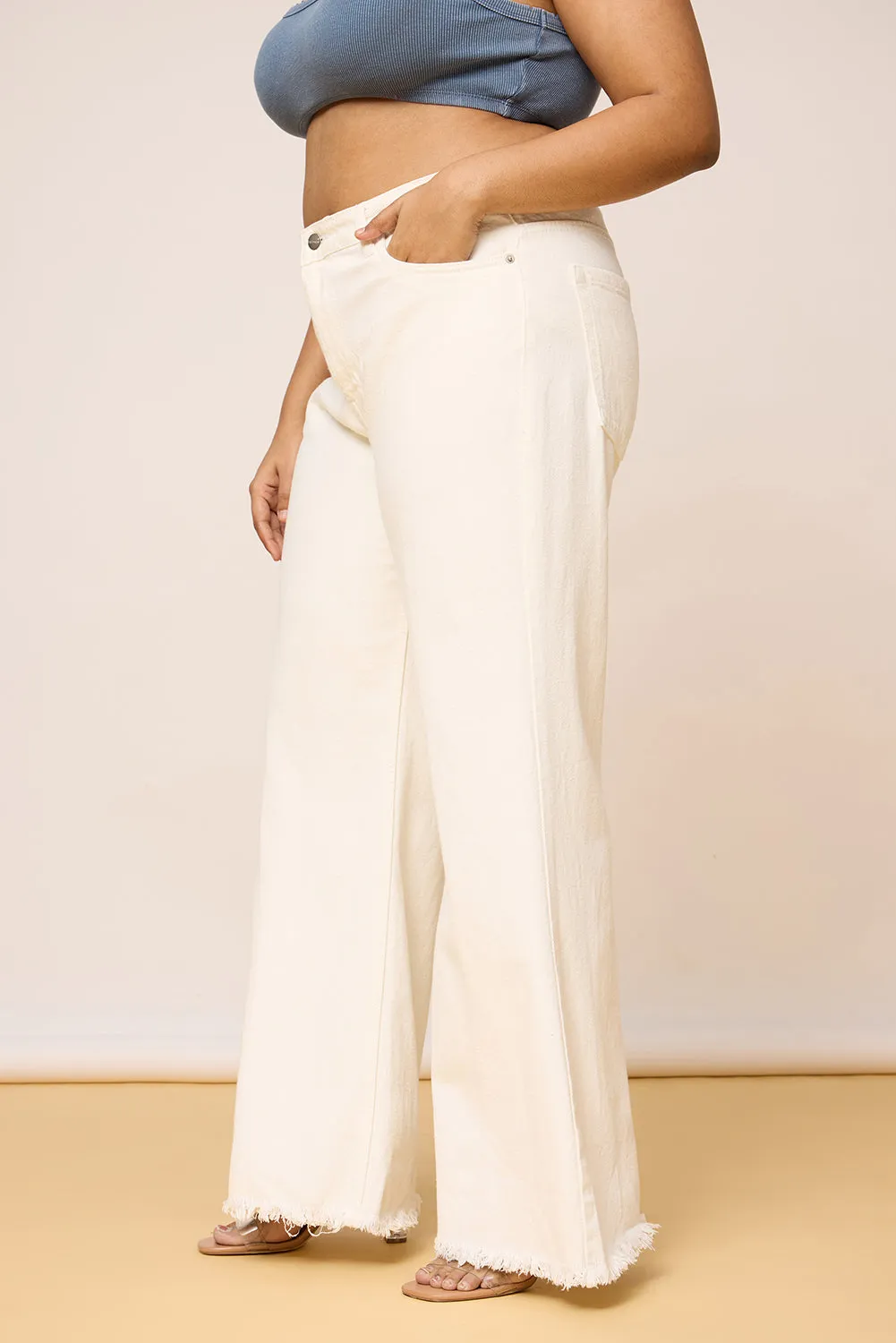 Statement White Curve Bootcut Jeans