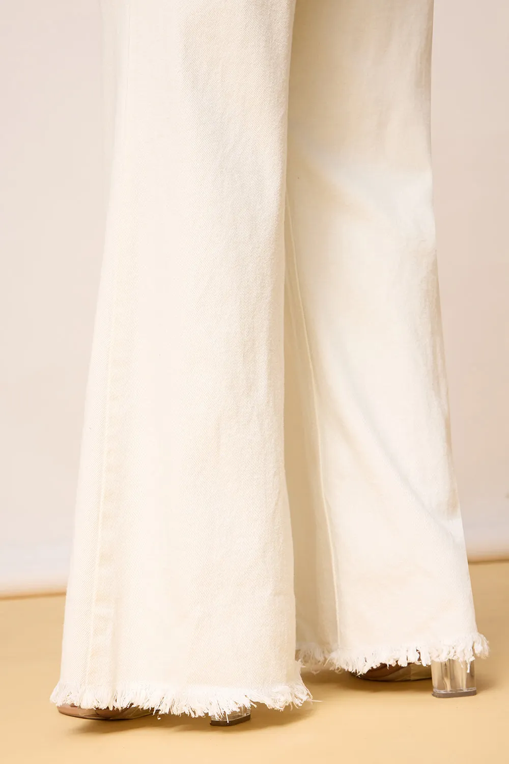 Statement White Curve Bootcut Jeans