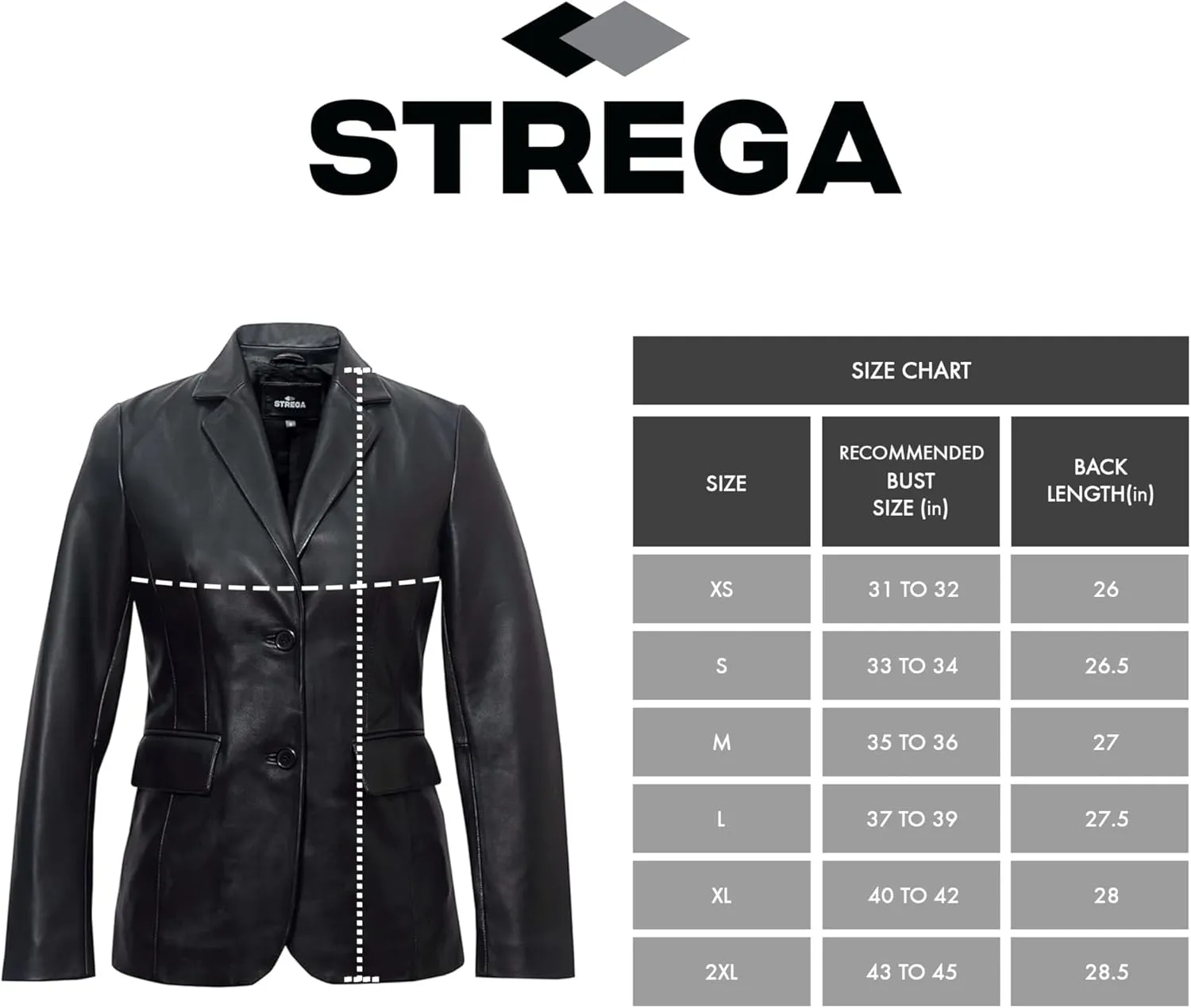 STREGA Women's Leather Blazer Jackets, Lambskin Leather Blazer Women-Casual Coat Suit Style Leather Jacket Women.