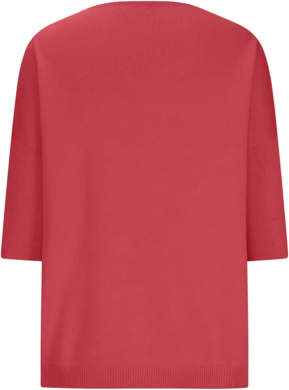 Summer Sweaters for Women 3/4 Sleeve Oversized Top V Neck Loose Fit Ribbed T Shirt Solid Color Casual Blouse