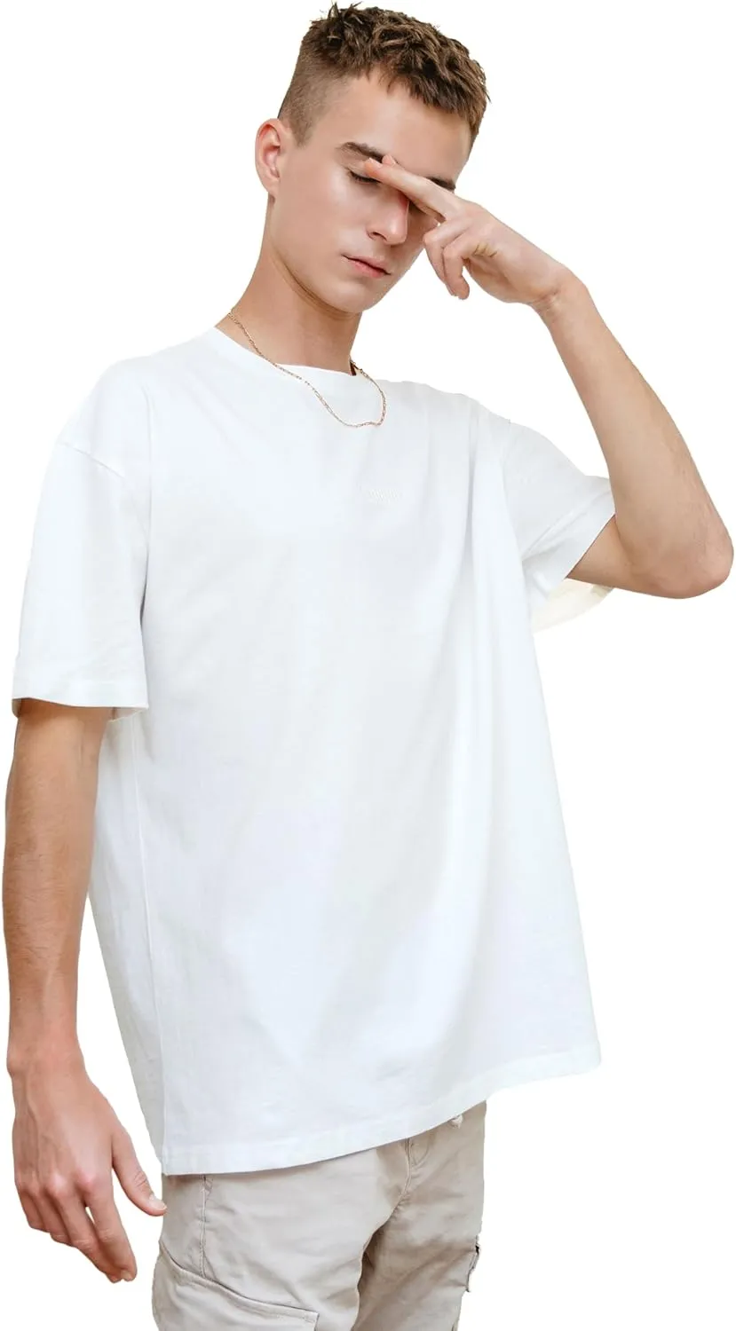 T-TAM Unisex Oversized T-Shirt for Women & Men - 100% Soft Cotton Crew Neck Short Sleeve - Basic Tee Shirt