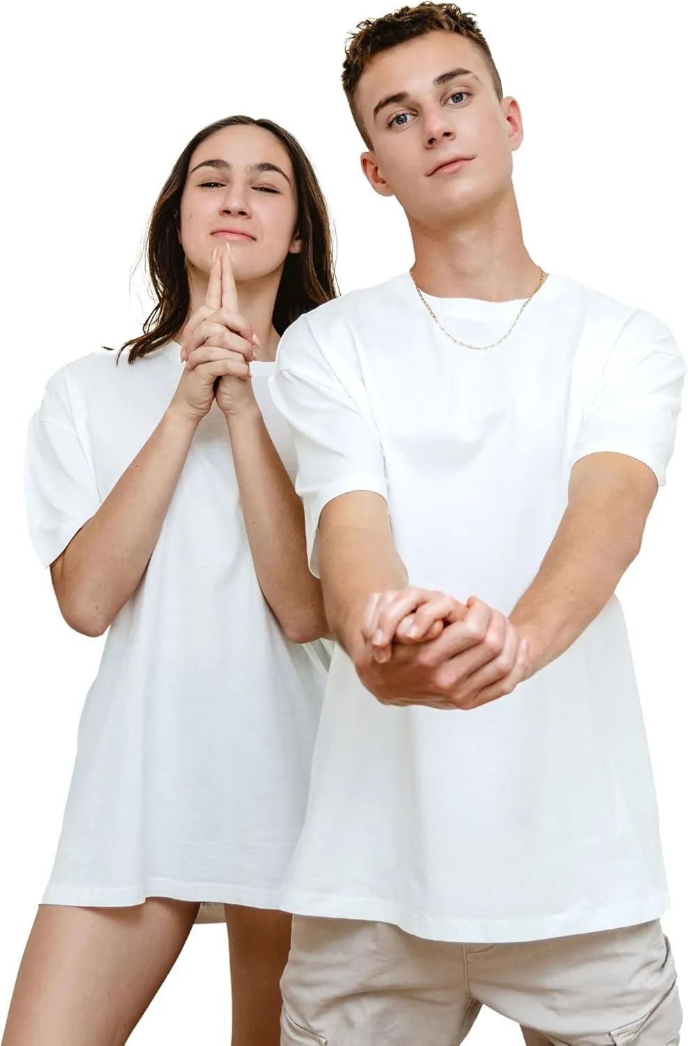 T-TAM Unisex Oversized T-Shirt for Women & Men - 100% Soft Cotton Crew Neck Short Sleeve - Basic Tee Shirt