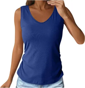 Tank Top with Built in Bra for Women Loose Fit Summer Casual Shirt Scoop Neck Trendy Sleeveless Ladies Clothes