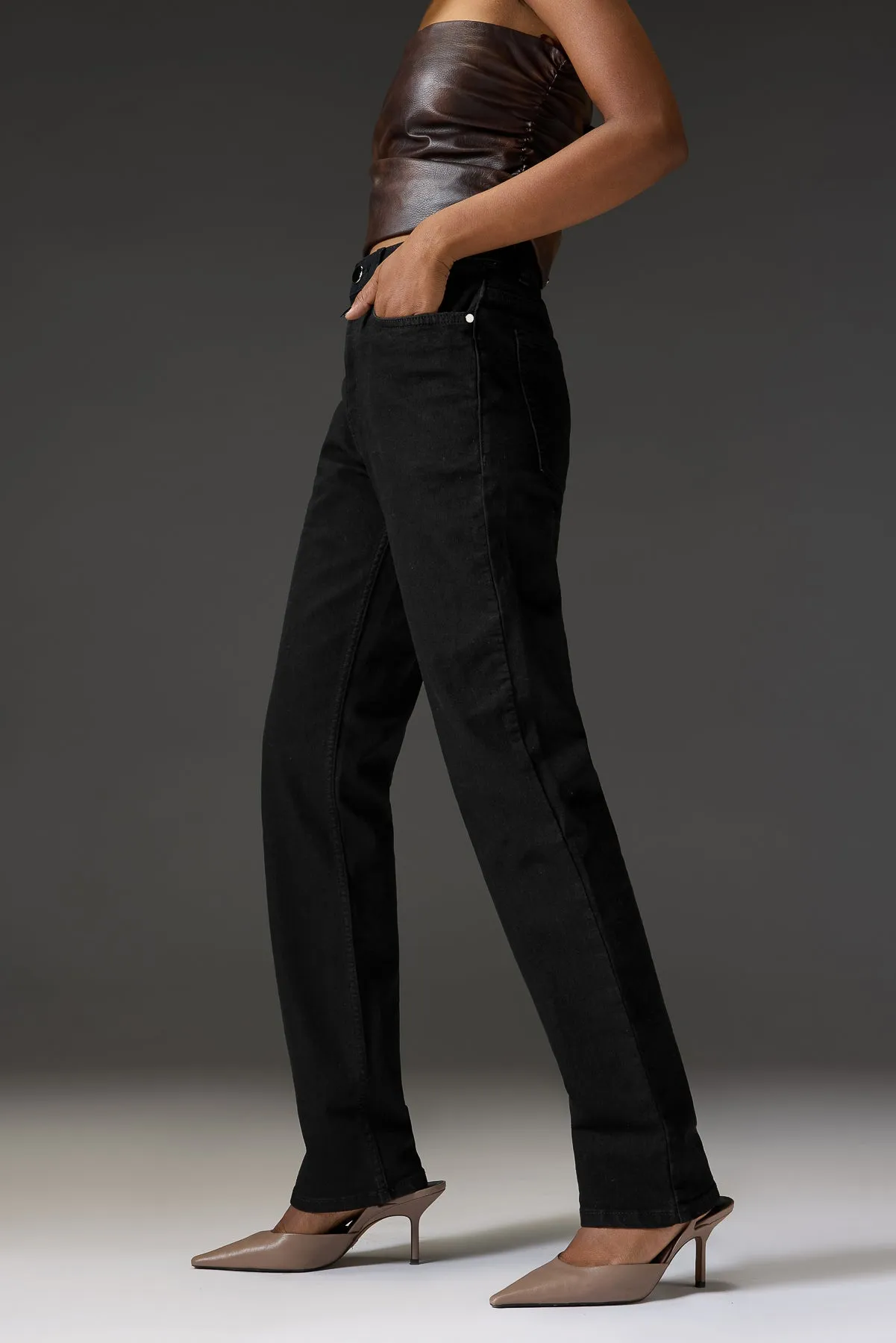 Tapered Regular Black Women's Jeans