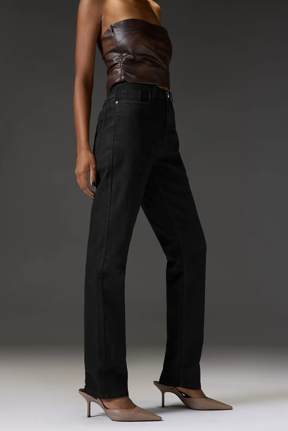 Tapered Regular Black Women's Jeans