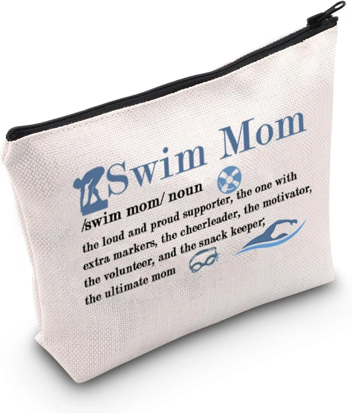 TGBJE Swim Mom Makeup Bag Swim Coaches Gifts Swim Team Inspirational Gift for Swimmers Zipper Pouch Swimming Lover Gift (Swim Mom bag)