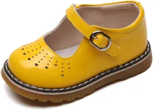 Toddler Kids' Patent Leather Mary Jane Flat Cutout Strap Dress Oxford Shoes Baby Moccasins