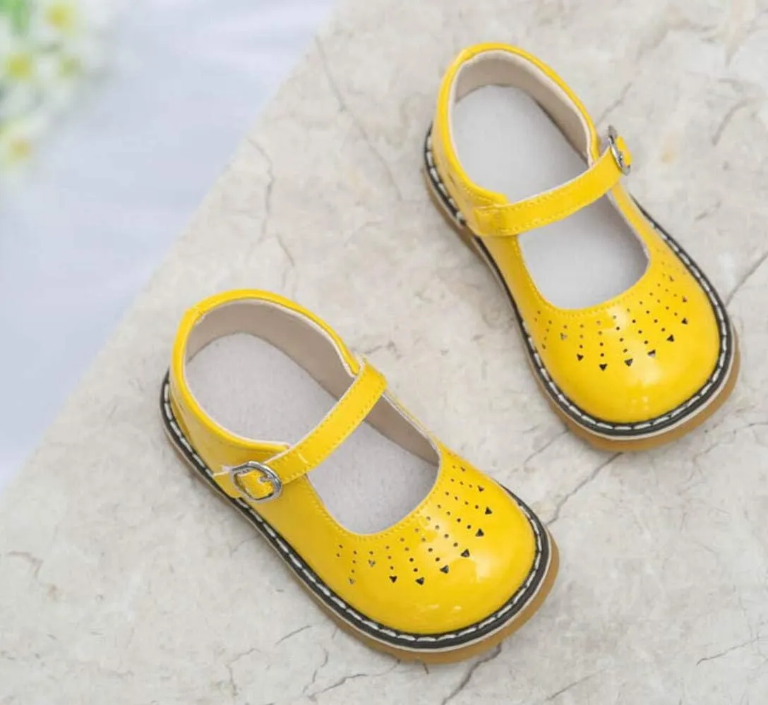 Toddler Kids' Patent Leather Mary Jane Flat Cutout Strap Dress Oxford Shoes Baby Moccasins