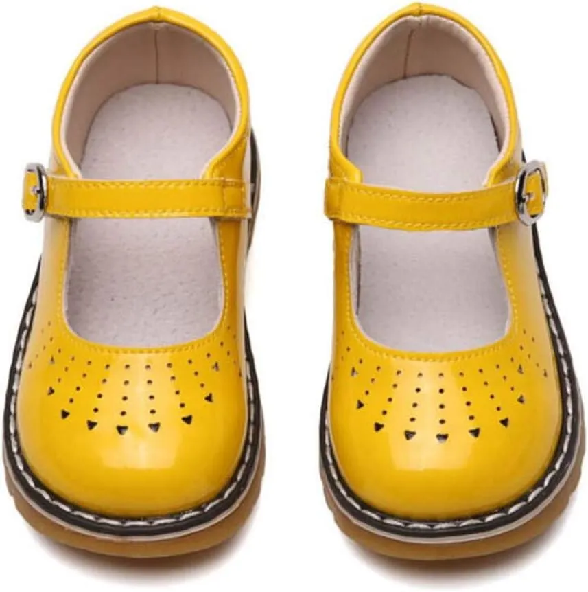 Toddler Kids' Patent Leather Mary Jane Flat Cutout Strap Dress Oxford Shoes Baby Moccasins