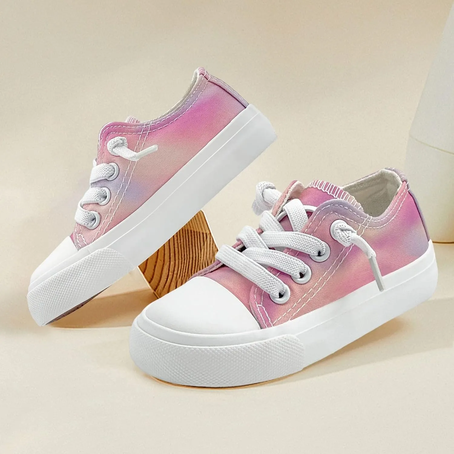 Toddler Kids Sneakers Boys and Girls Canvas Shoes Slip On Lightweight Walking Shoes for Little Big Kids