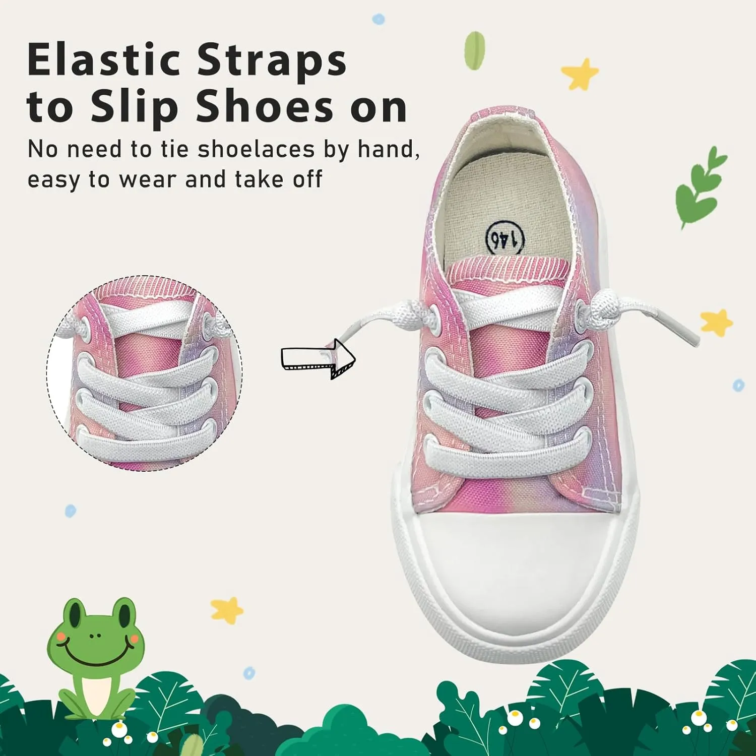 Toddler Kids Sneakers Boys and Girls Canvas Shoes Slip On Lightweight Walking Shoes for Little Big Kids