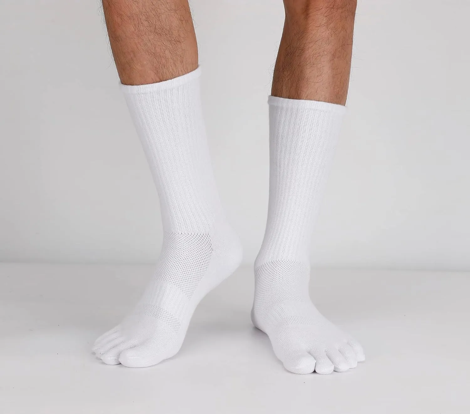 Toe Socks for Men 5 Finger Cotton Athletic Running Wicking 4 Pack/3 Pack