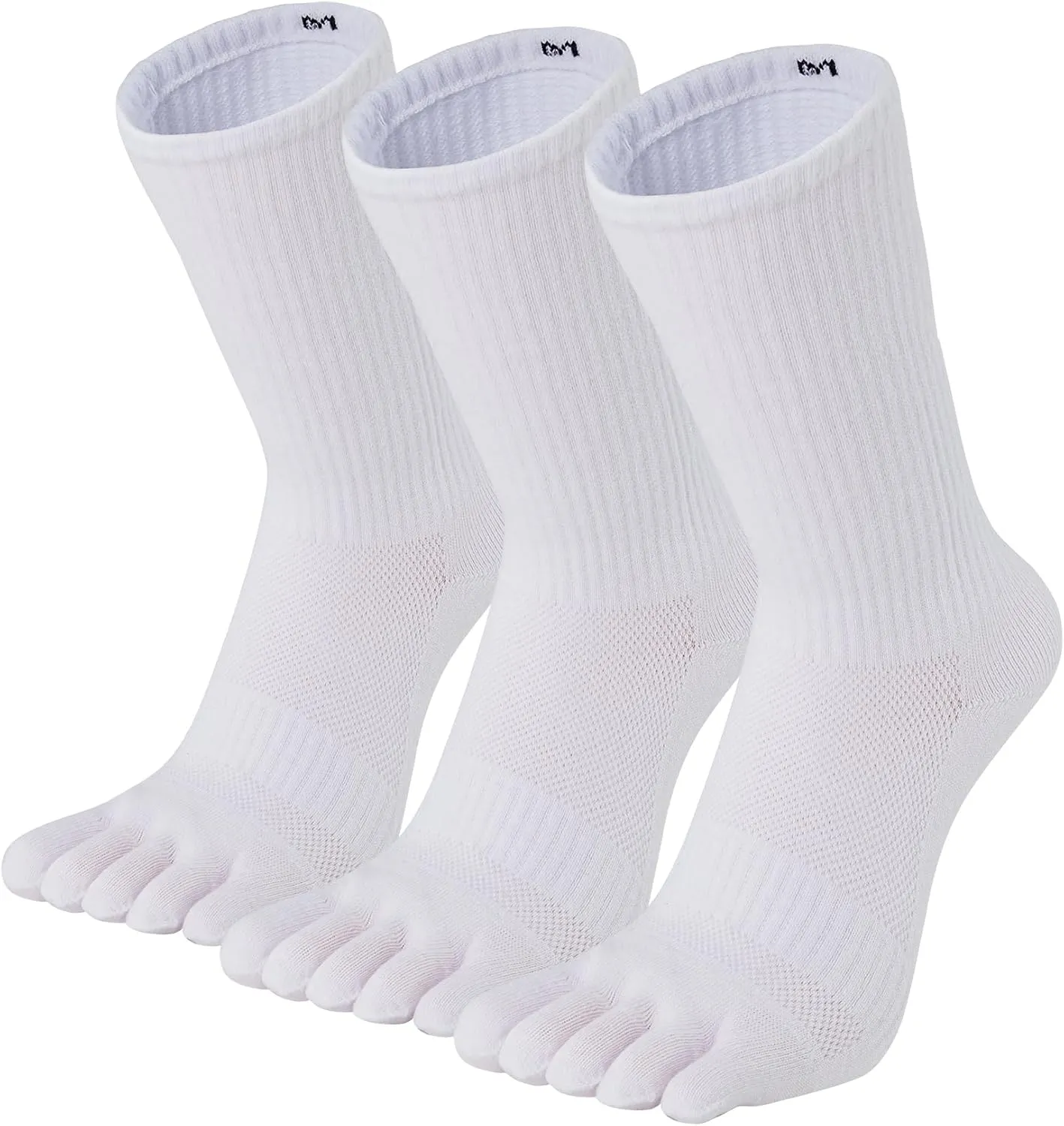 Toe Socks for Men 5 Finger Cotton Athletic Running Wicking 4 Pack/3 Pack