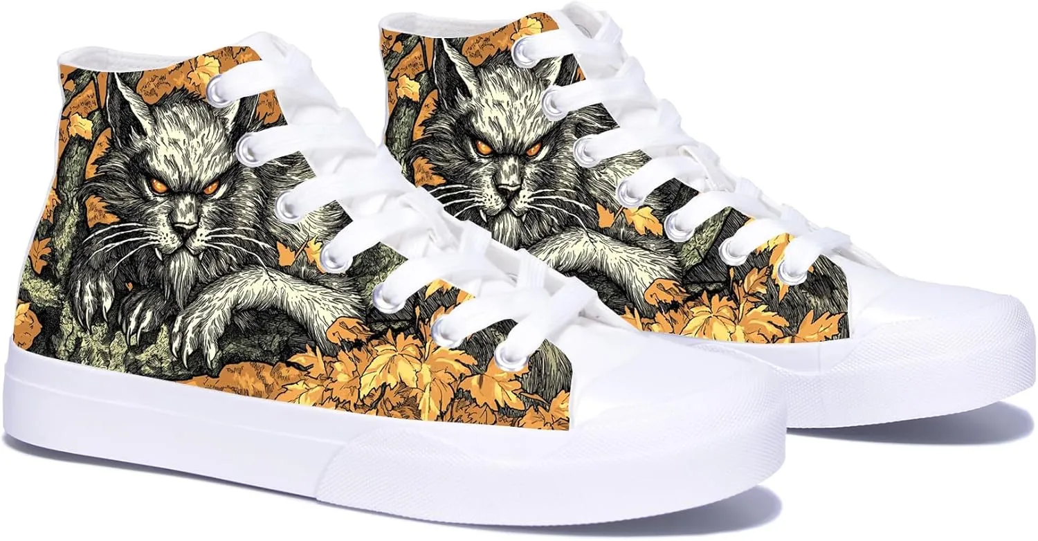 Unisex Fashion High Top Sneakers Classic Lace-Up Canvas Shoes Casual Cool Hip Hop Tennis Walking Shoes for Men Women