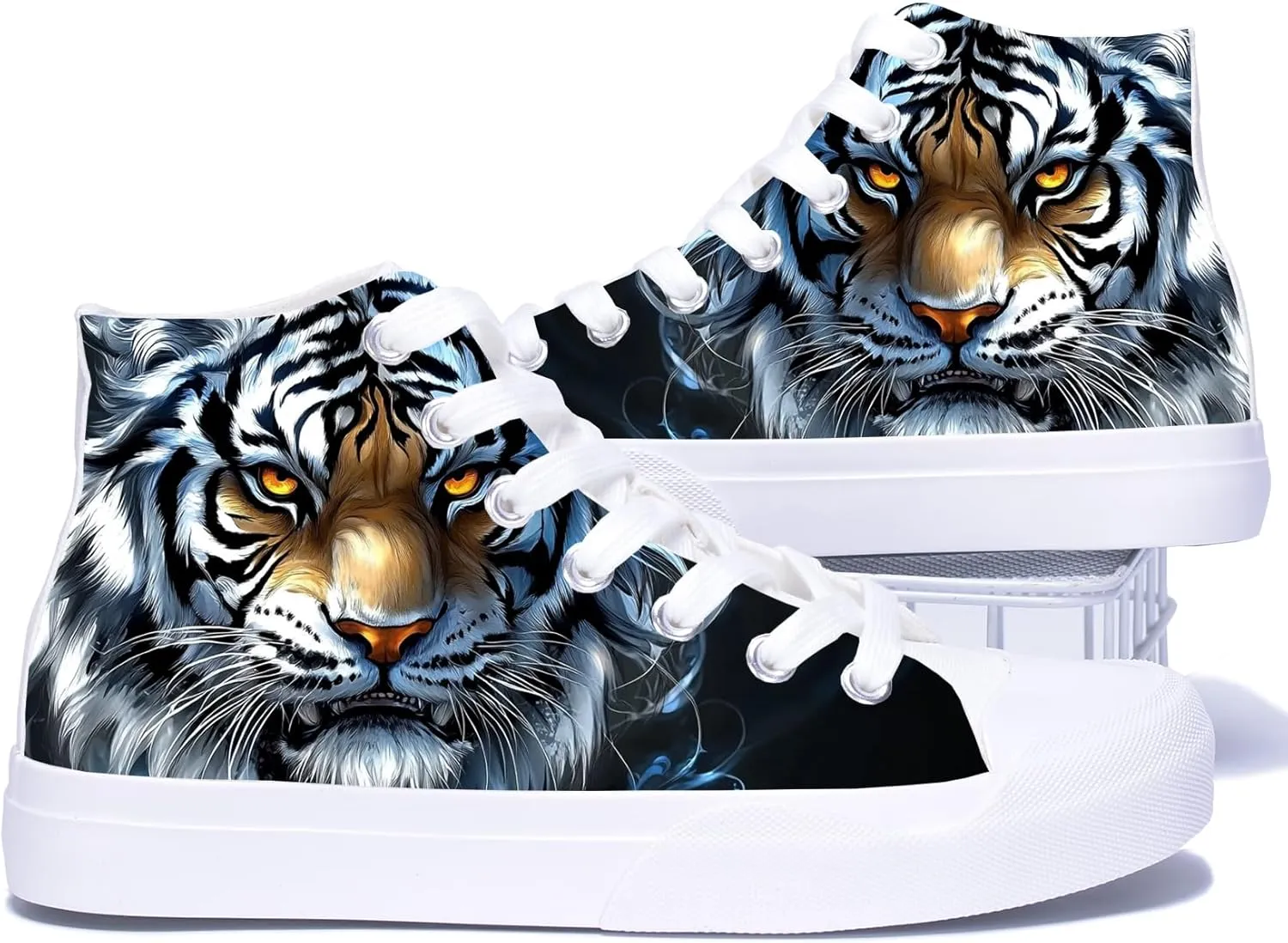Unisex Fashion High Top Sneakers Classic Lace-Up Canvas Shoes Casual Cool Hip Hop Tennis Walking Shoes for Men Women
