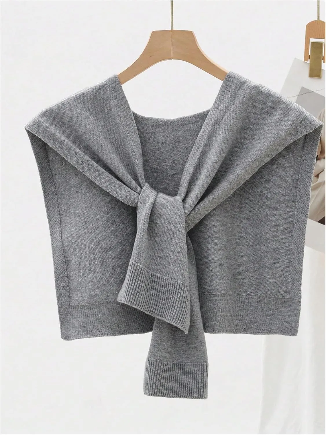Verdusa Women's Casual Shawl Wraps Striped Knitted Knotted Shawls Scarf Cape
