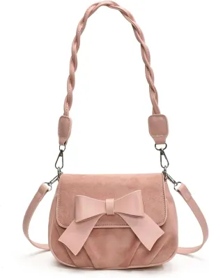 Vintage Chic Shoulder Bag Crossbody Bag Stylish Bow Tie Small Square Bag Satchel Purse Chic Work Bag for Women