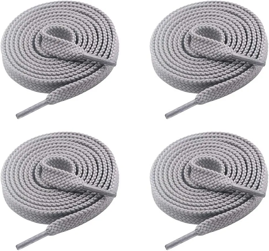 VSUDO Double Layer Shoe Laces for Sneakers,5/16" Flat Shoelaces Compatible with Converse, Vans, and Air Force - 2 Pairs