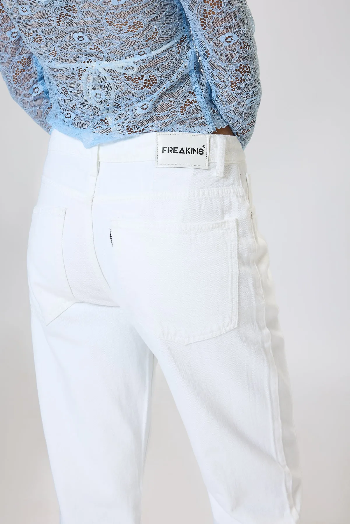 White Straight Tapered Jeans