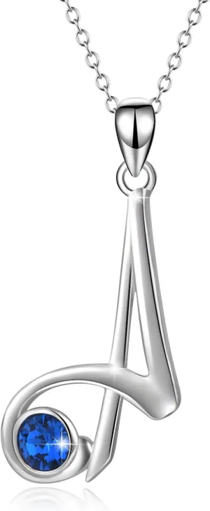 WINNICACA Christmas & Birthday Gifts: Initial Necklaces - 925 Sterling Silver Letter Pendants with Birthstone A-Z