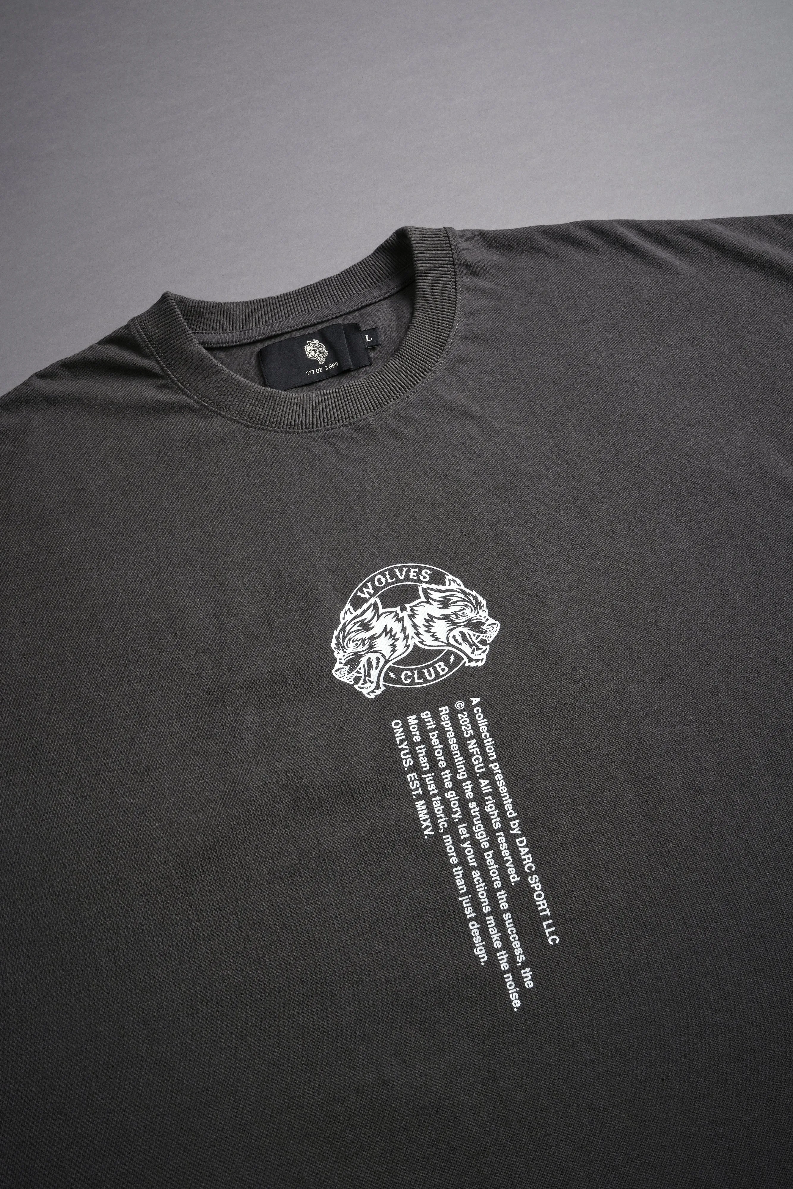 Wolves Web "Grunge" Cut Off Tee in Wolf Gray