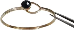 Women Bangle Black Onyx Hammered Bangle Adjustable Bangles Dainty Bangles For Gift Bracelet & Bangles.